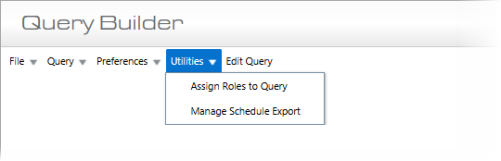 Screenshot of Utilities drop-down menu.