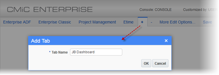 Screenshot of Add Tab