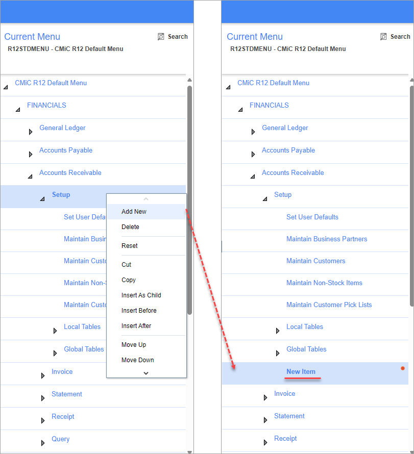 Screenshot of Treeview Builder with context menu