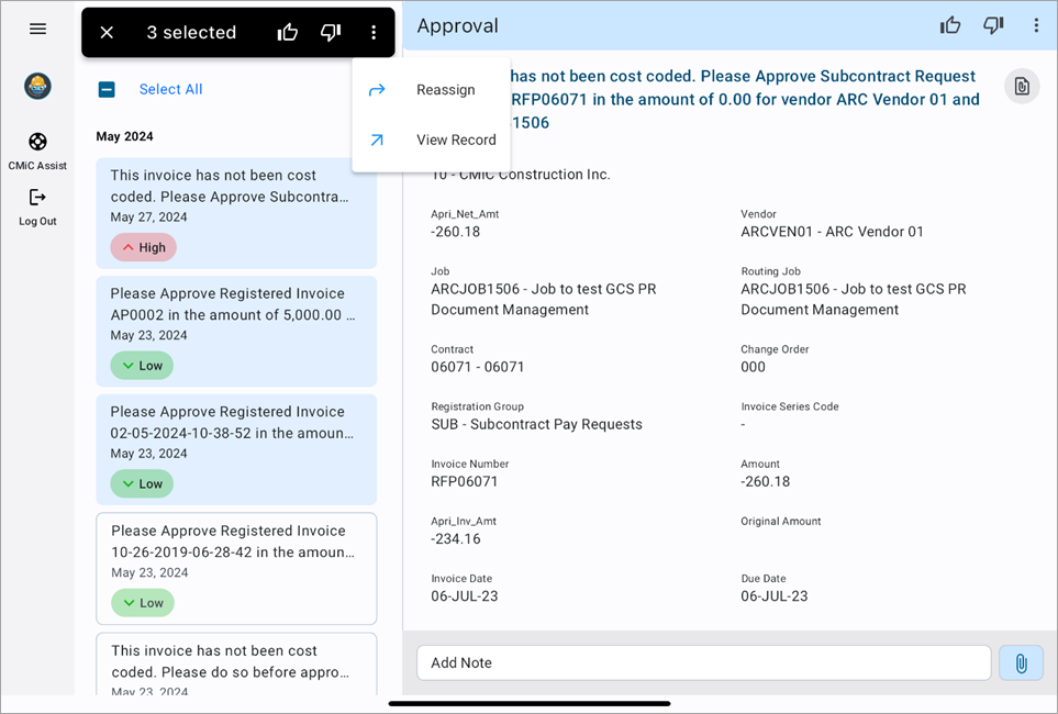 Batch approvals