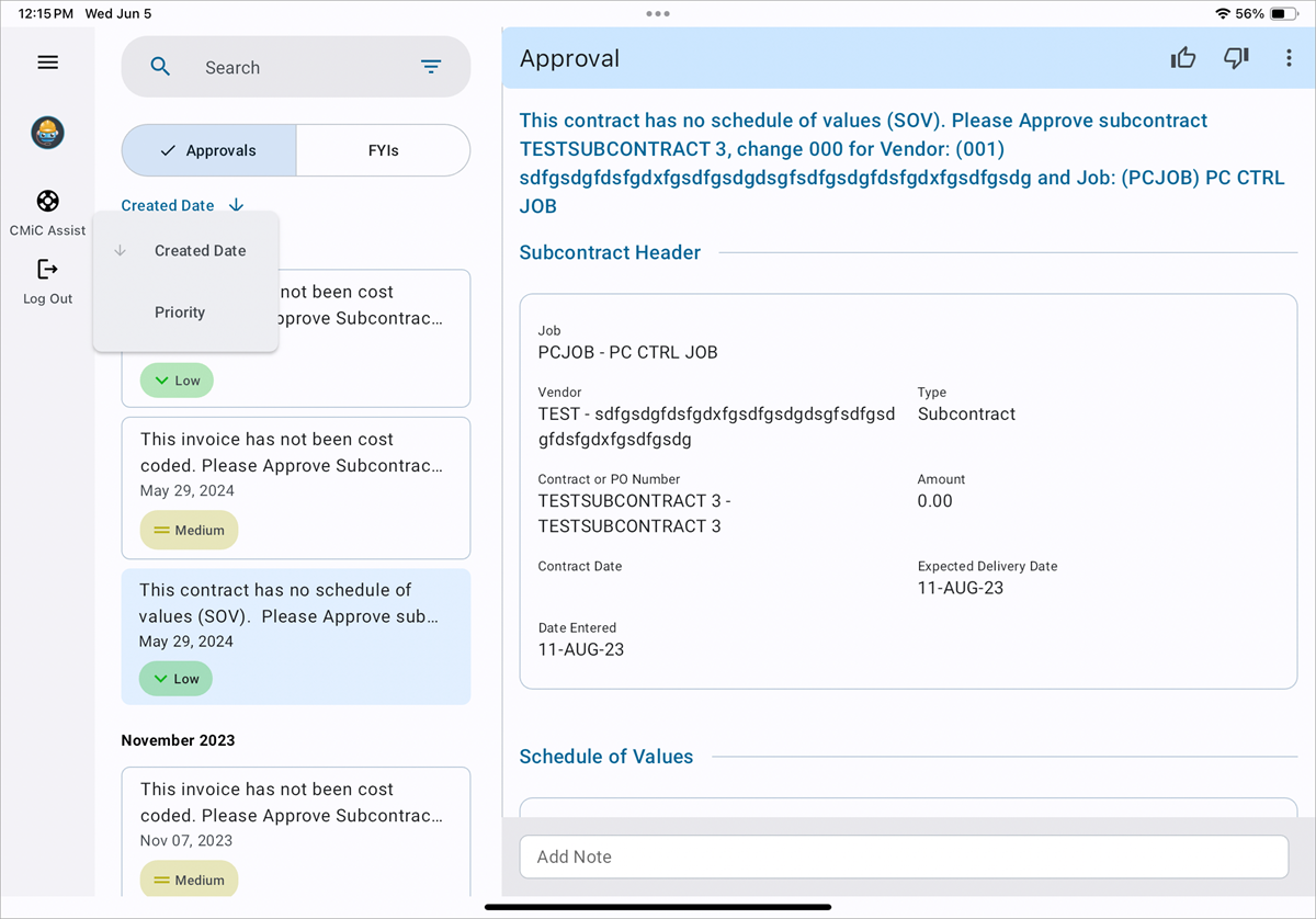 Sorting notifications by date or priority