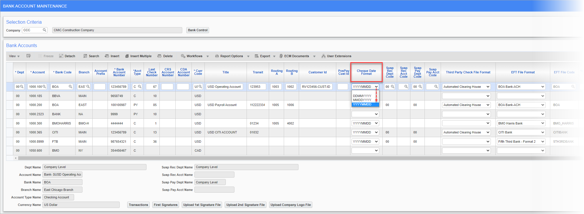 Customization Options for AP Checks