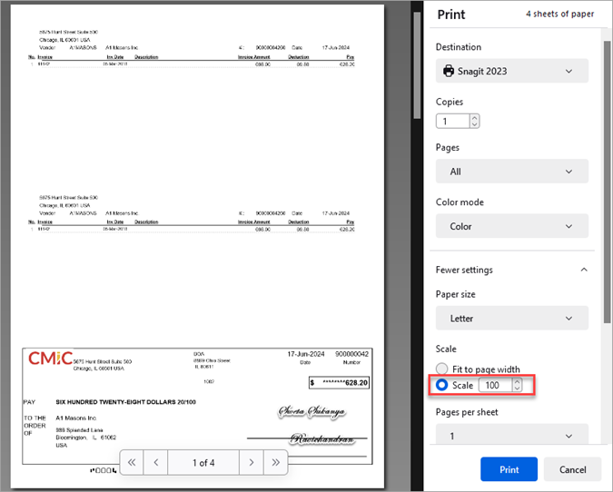 Screenshot of Firefox Print screen