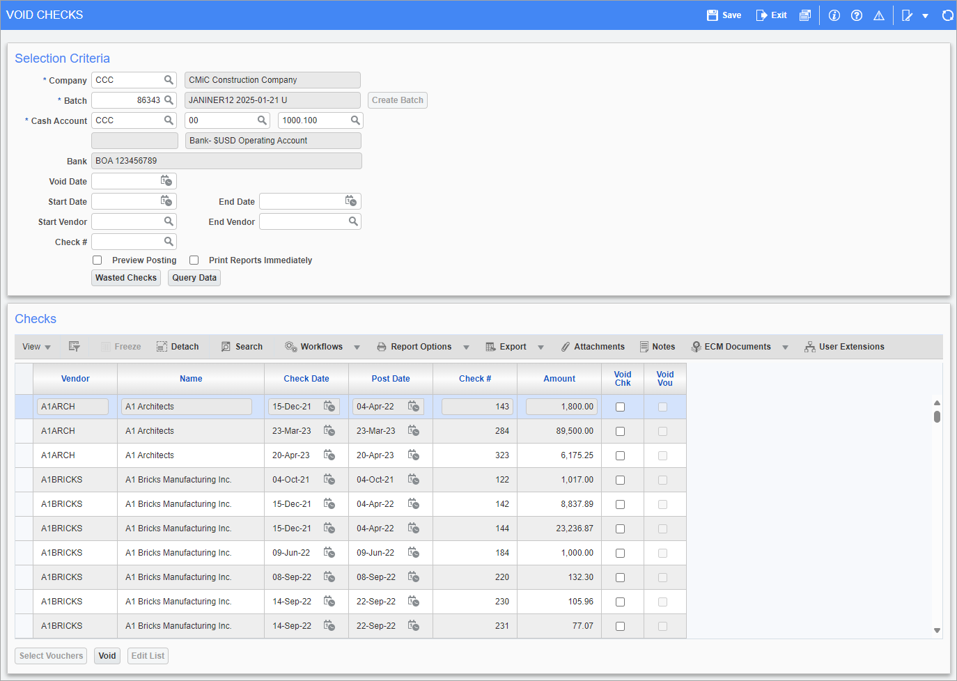 Screenshot of Void Checks.