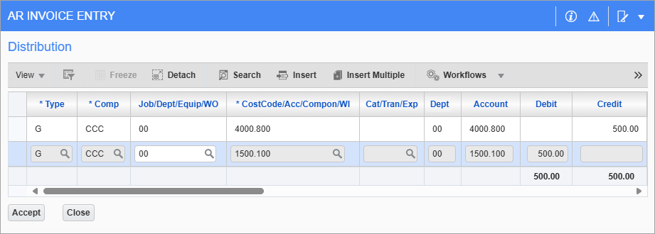 Screenshot of Distribution pop-up.