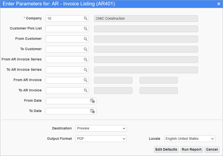 Accounts receivable ar invoice listing