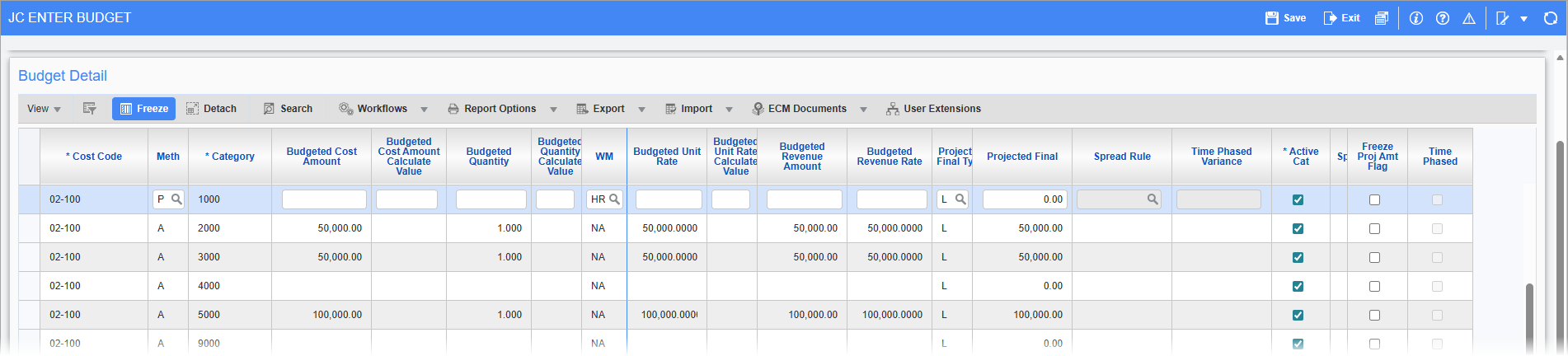 Contract Forecasting - Bid Items in CMiC Field