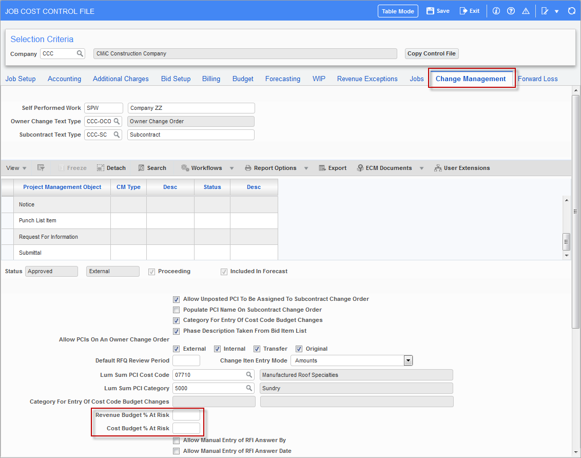 Job Costing Module