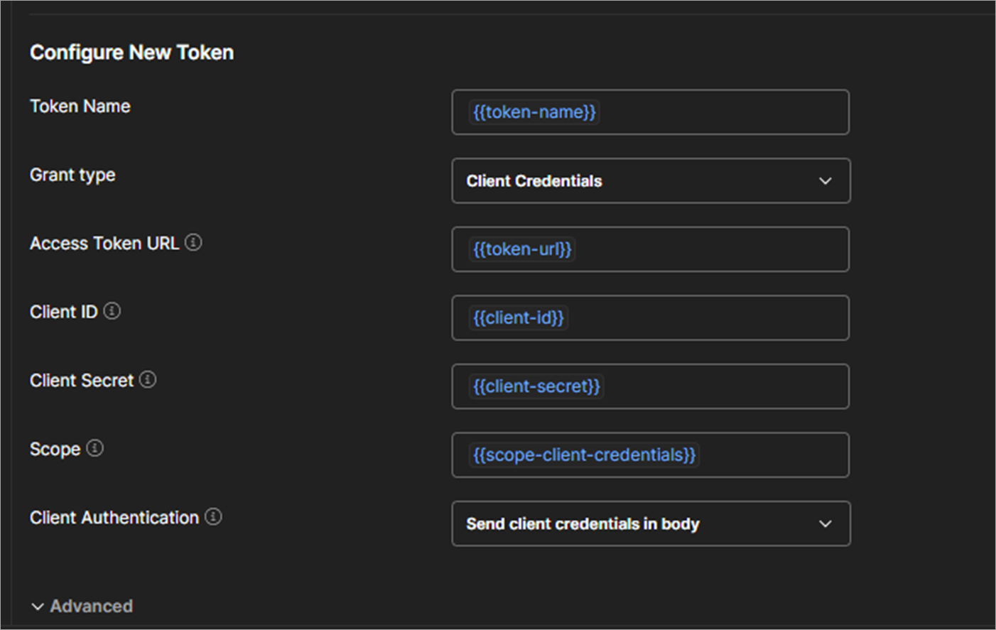Screenshot of setting up a userless flow when configuring a token