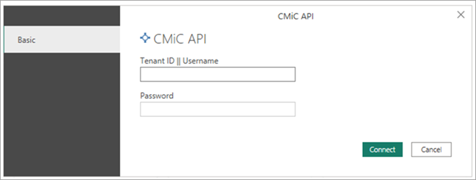 Entering CMiC API credentials