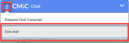 Screenshot of ending the chat