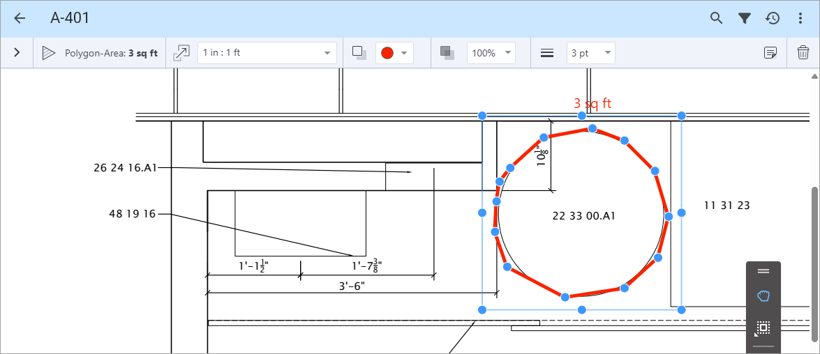 Screenshot of Drawings with Polygon Area tool