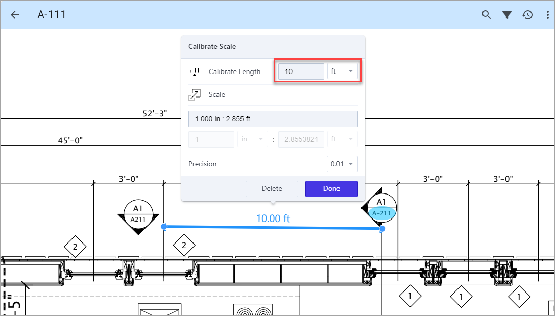 Screenshot of Drawing Measurement calibration pop-up