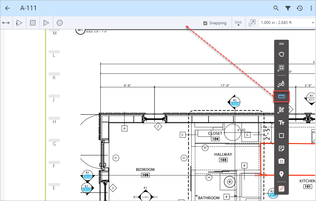 Screenshot of Drawings with Drawing Measurements toolset