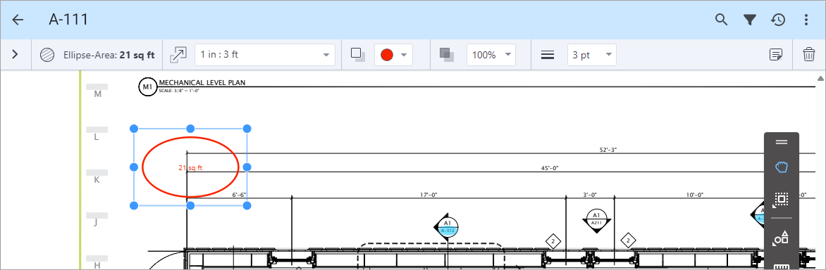 Screenshot of Drawings with Ellipse Area tool