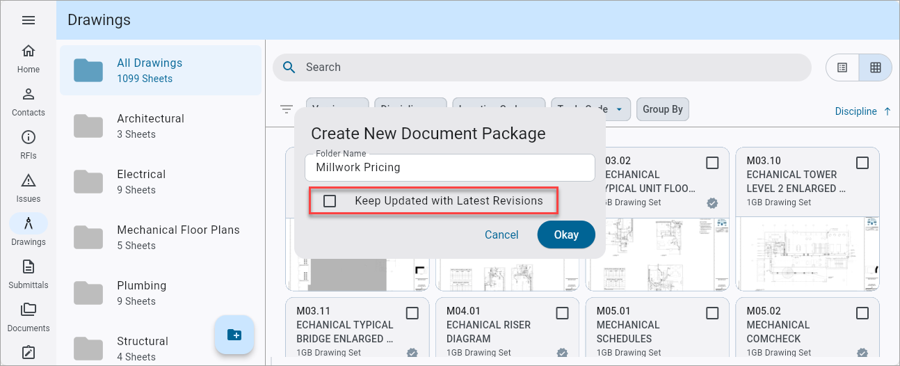 Screenshot of Drawing Packages