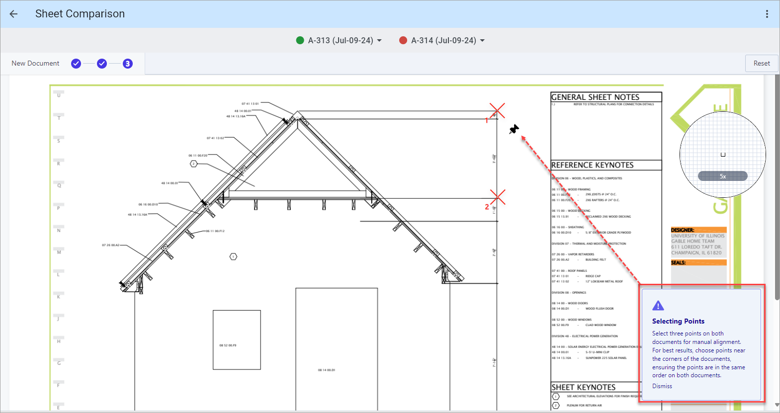 Screenshot of Sheet Comparison Align Documents