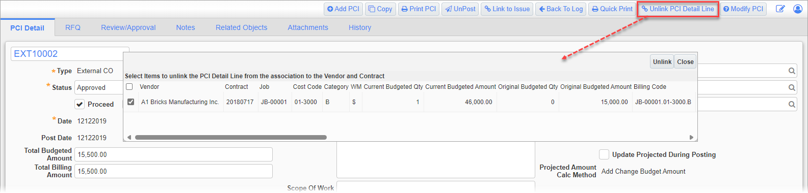 Screenshot of PCI