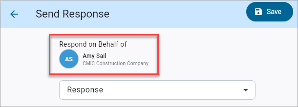 Screenshot of Construct PM Submittals V2 - Send Response.