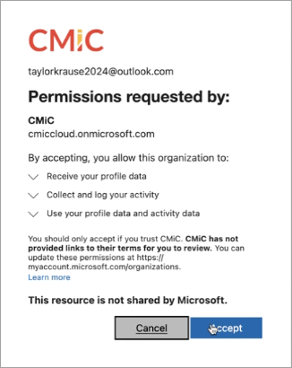 Screenshot of Collaborate Gateway registration and login with Azure.