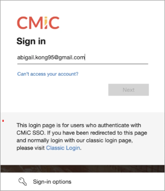 Screenshot of Collaborate Gateway registration and login with Azure.