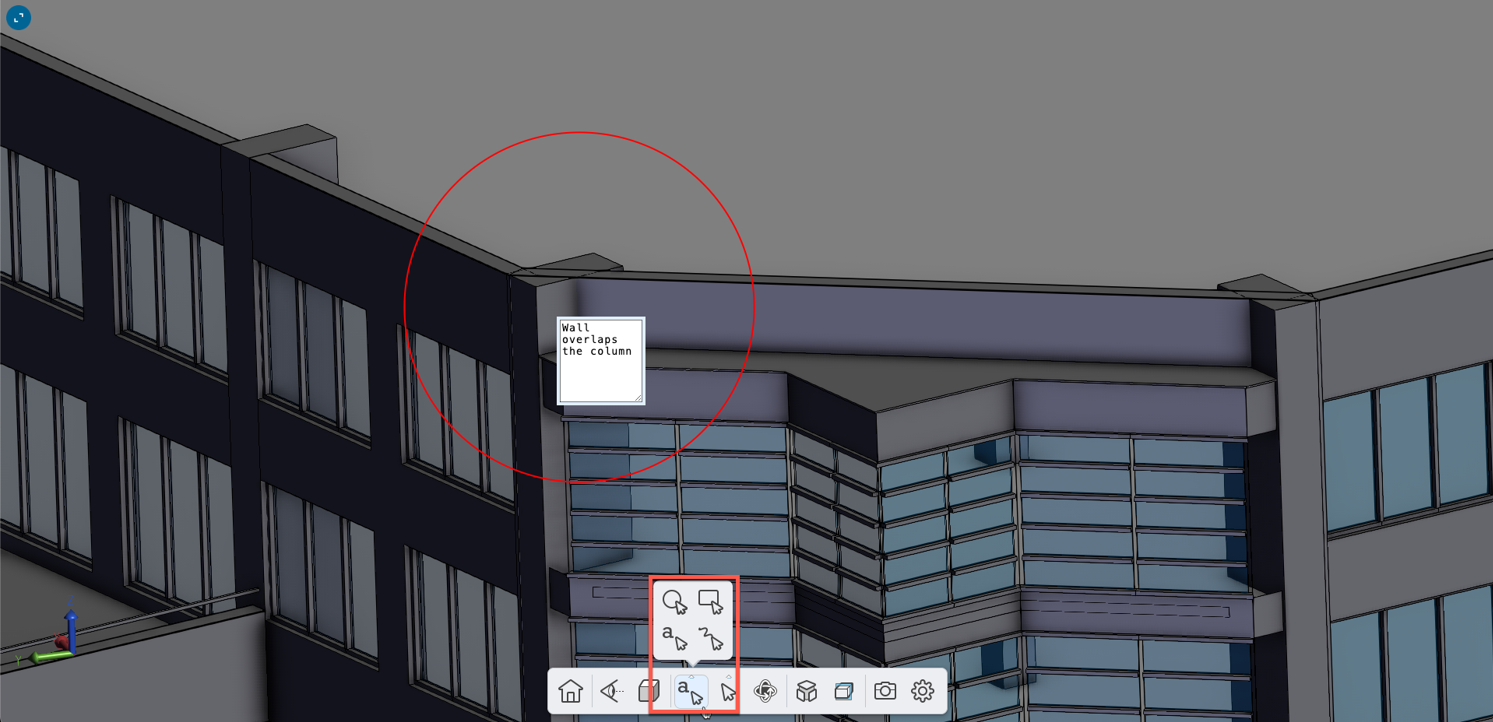 Screenshot of BIM markup.