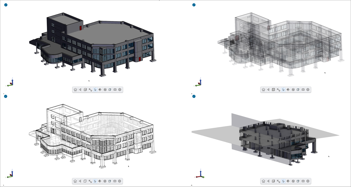 Screenshot of BIM model visualizations.