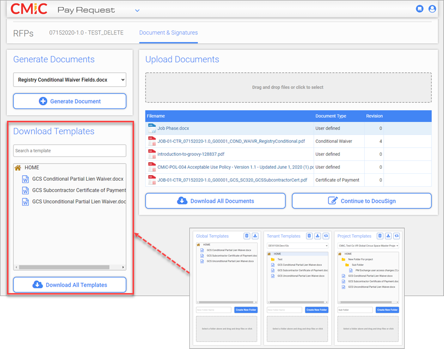 Collaborate - Pay Request - Templates