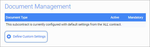 Screenshot of Document Management section of the screen with default settings applied.