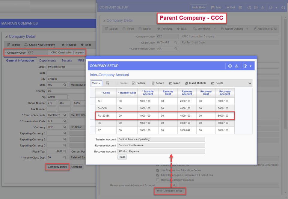 Parent Company Setup