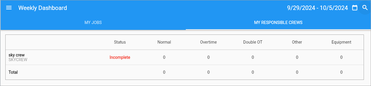 Screenshot of Utilities dashboard.