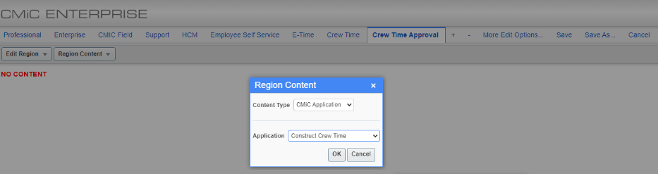 Screenshot of Region Content pop-up on tab.