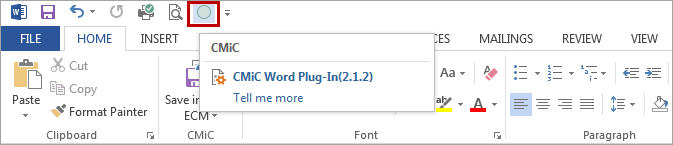 CMiC ECM in MS WORD