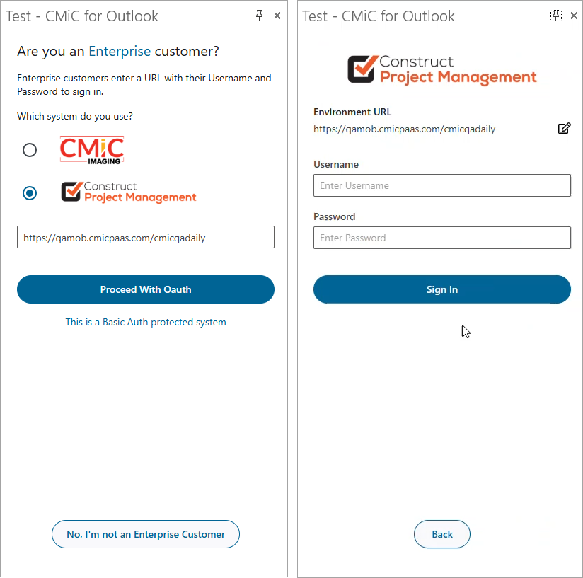 Screenshot of Basic Authentication login