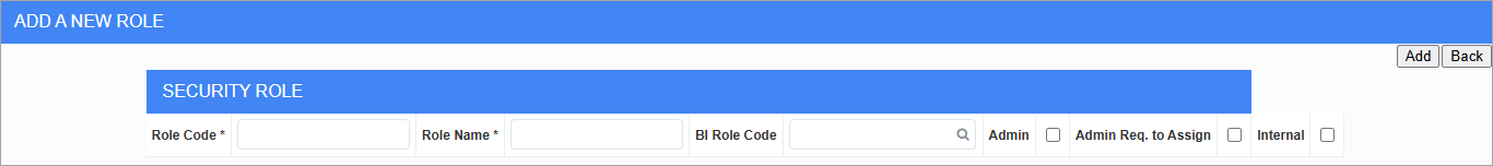 Screenshot of Add a New Role.