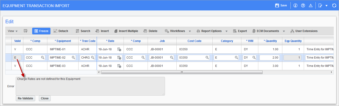 Equipment Costing - Time Entry Import from Oracle