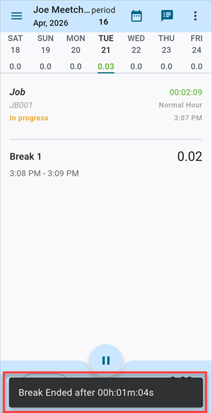 Screenshot of task with banner highlighted.