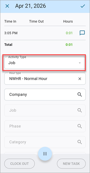 Screenshot of Personal Timesheet with field highlighted.