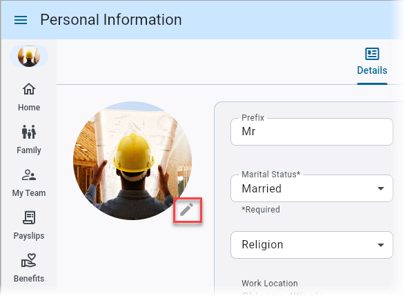 Screenshot of Contact Picture on Home screen.
