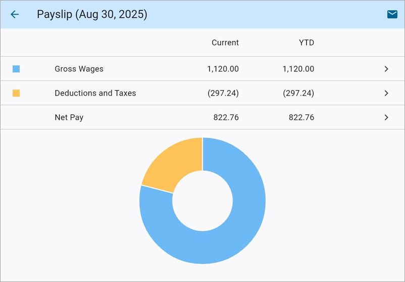 Screenshot of Payslip Detail.