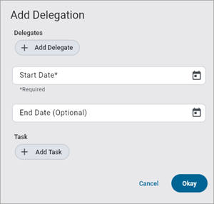 Screenshot of Assign Delegates.
