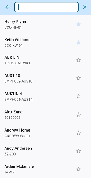 Screenshot of My Team screen with Search field highlighted.