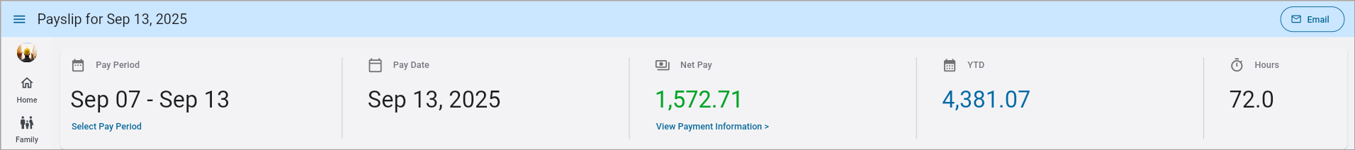 Screenshot of Payslip Details section.
