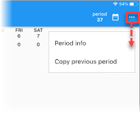 Screenshot of Pay Period drop-down menu.