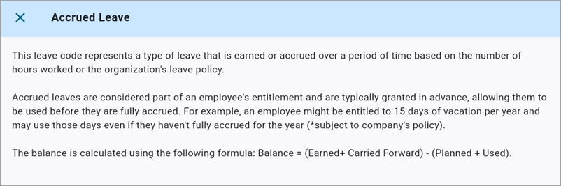 Screenshot of Accrued Leave.