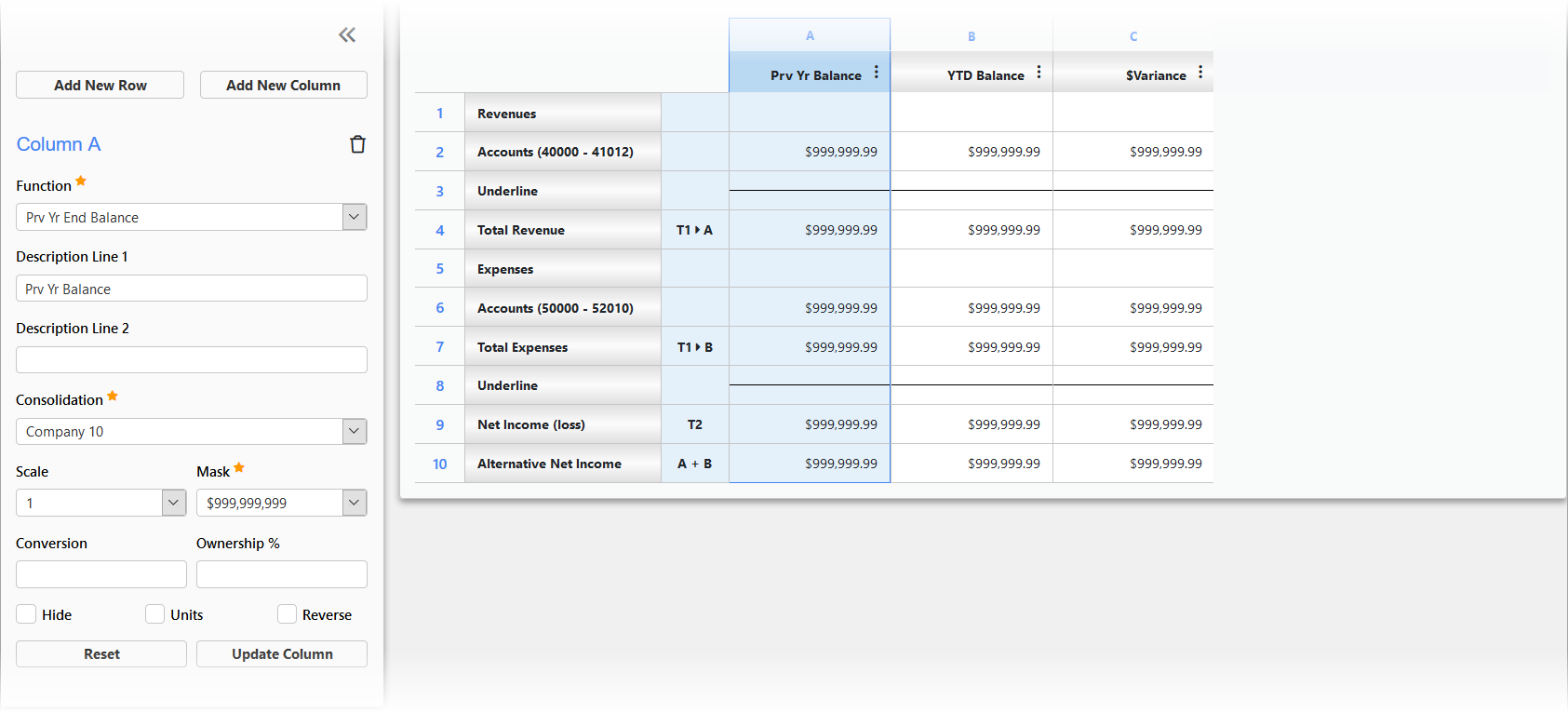 Create New Financial Document from Scratch