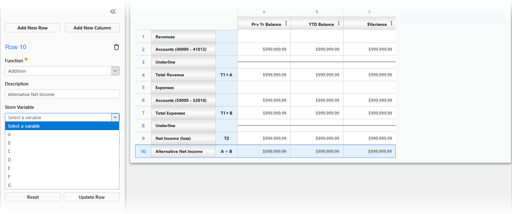 Create New Financial Document from Scratch