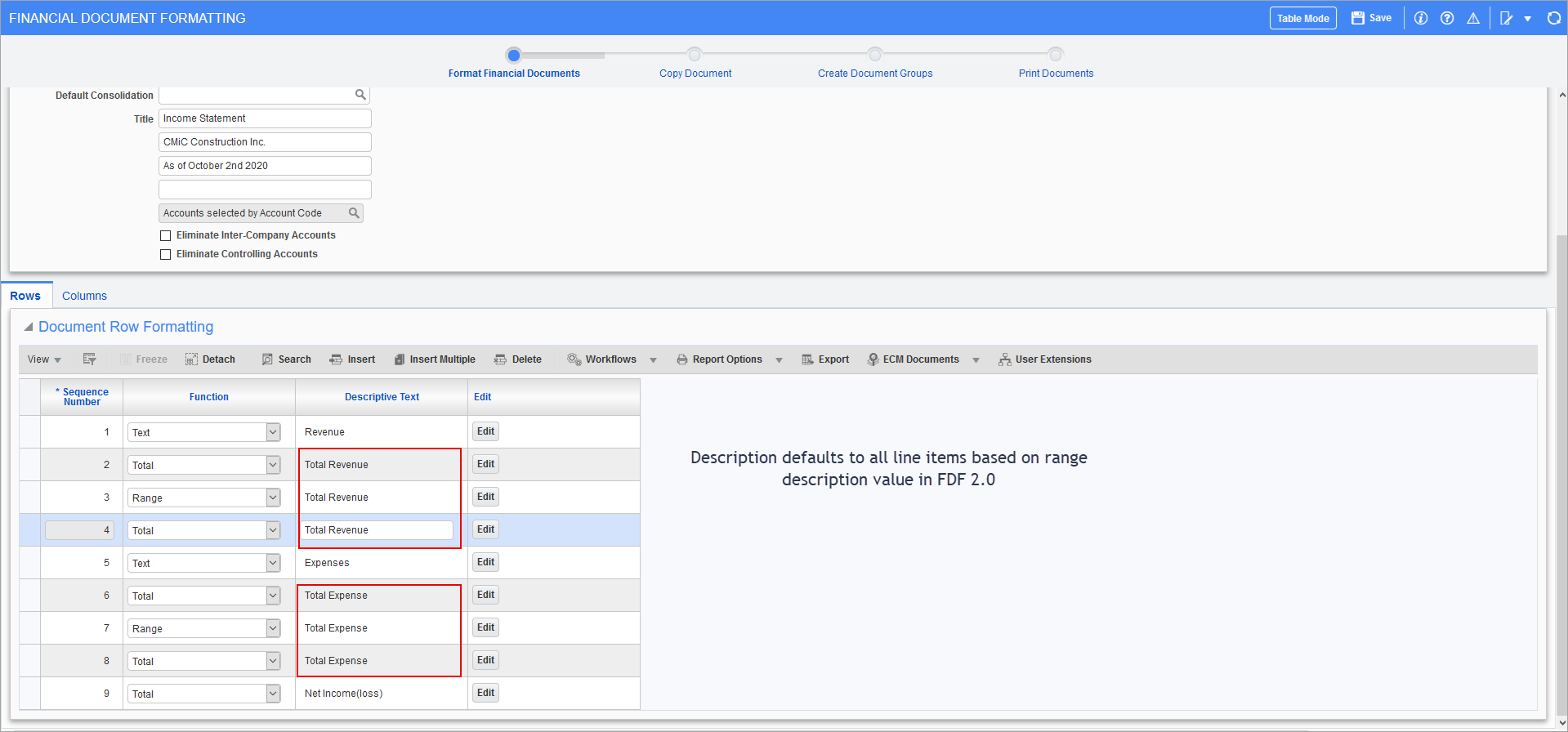 Create New Financial Document from Scratch