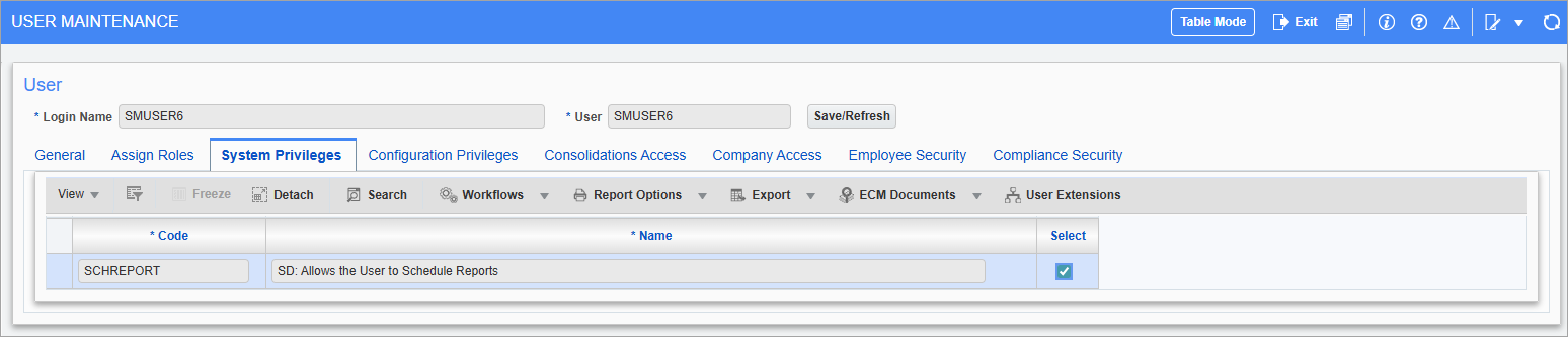 Screenshot of User Maintenance.