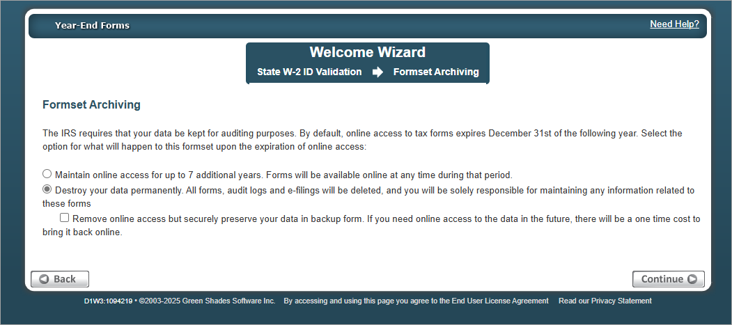 Screenshot of Welcome Wizard.